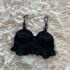 Free People Intimately Black Lace Crop Top size Large (L)